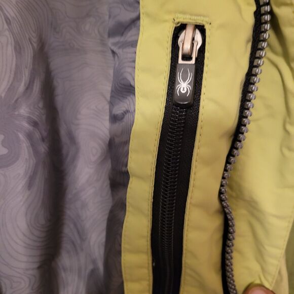SPYDER Women's Ski Jacket Reflective Yellow Size 12 - Picture 6 of 9